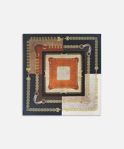 Kahverengi Görsel Baskılı Colorblock Eşarp Iw6260065012074 | Ipekyol