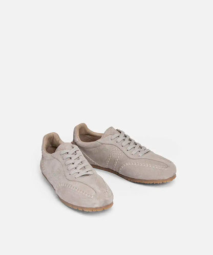 Ekru %100 Deri Süet Üst Dikişli Sneaker Iw6260062005030 | Ipekyol
