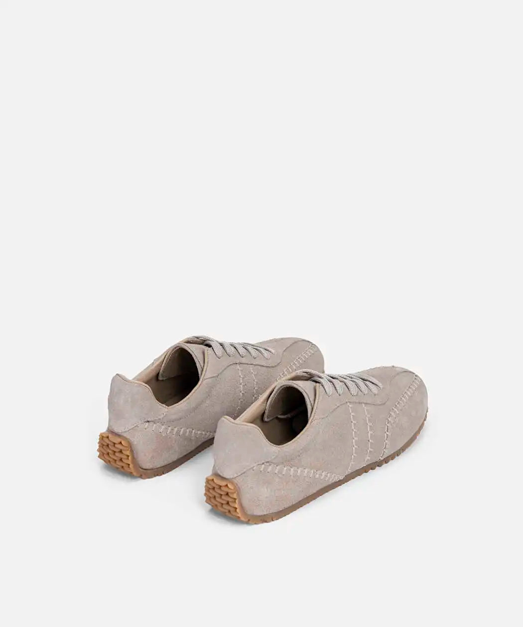Ekru %100 Deri Süet Üst Dikişli Sneaker Iw6260062005030 | Ipekyol