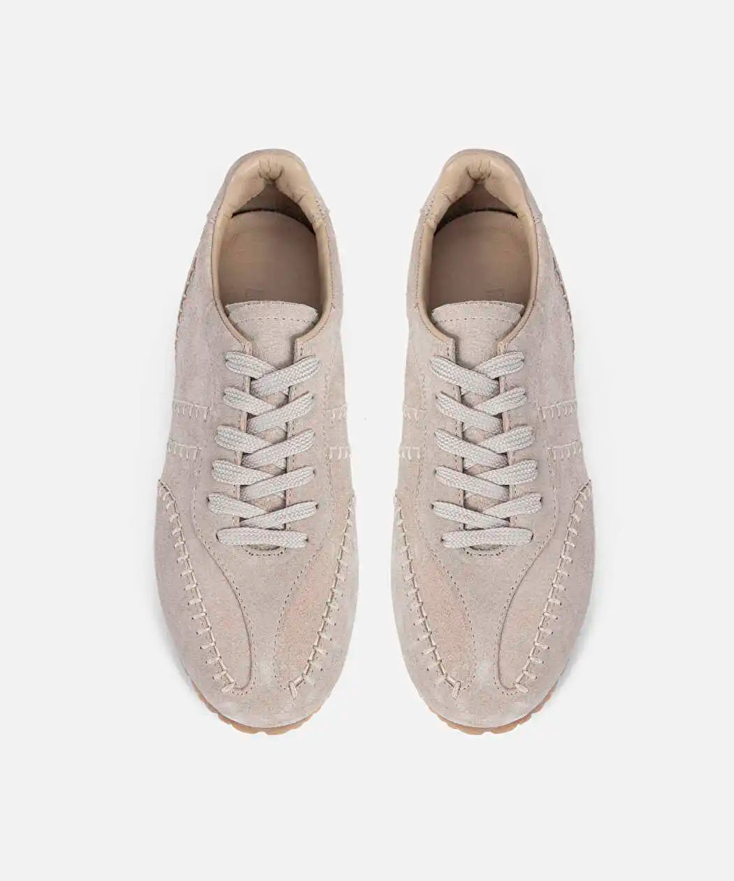 Ekru %100 Deri Süet Üst Dikişli Sneaker Iw6260062005030 | Ipekyol