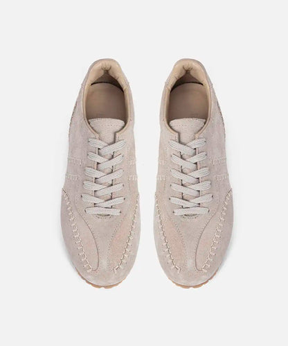 Ekru %100 Deri Süet Üst Dikişli Sneaker Iw6260062005030 | Ipekyol