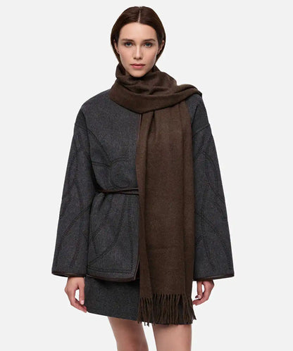 Kahverengi Püsküllü Basic Atkı Iw6260067003074 | Ipekyol
