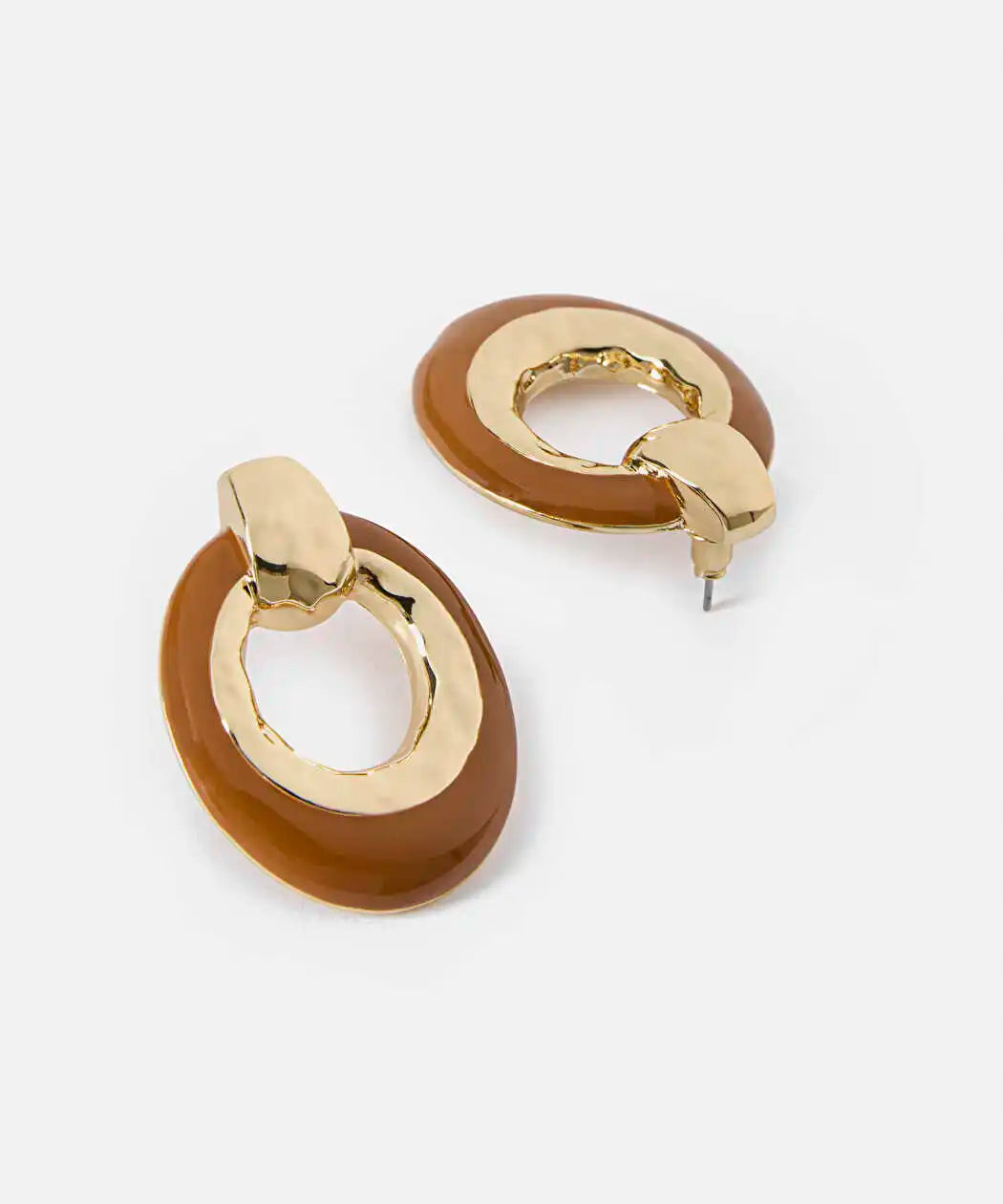 Altın Kontrast Enamel Küpe Iw6260068054265 | Ipekyol
