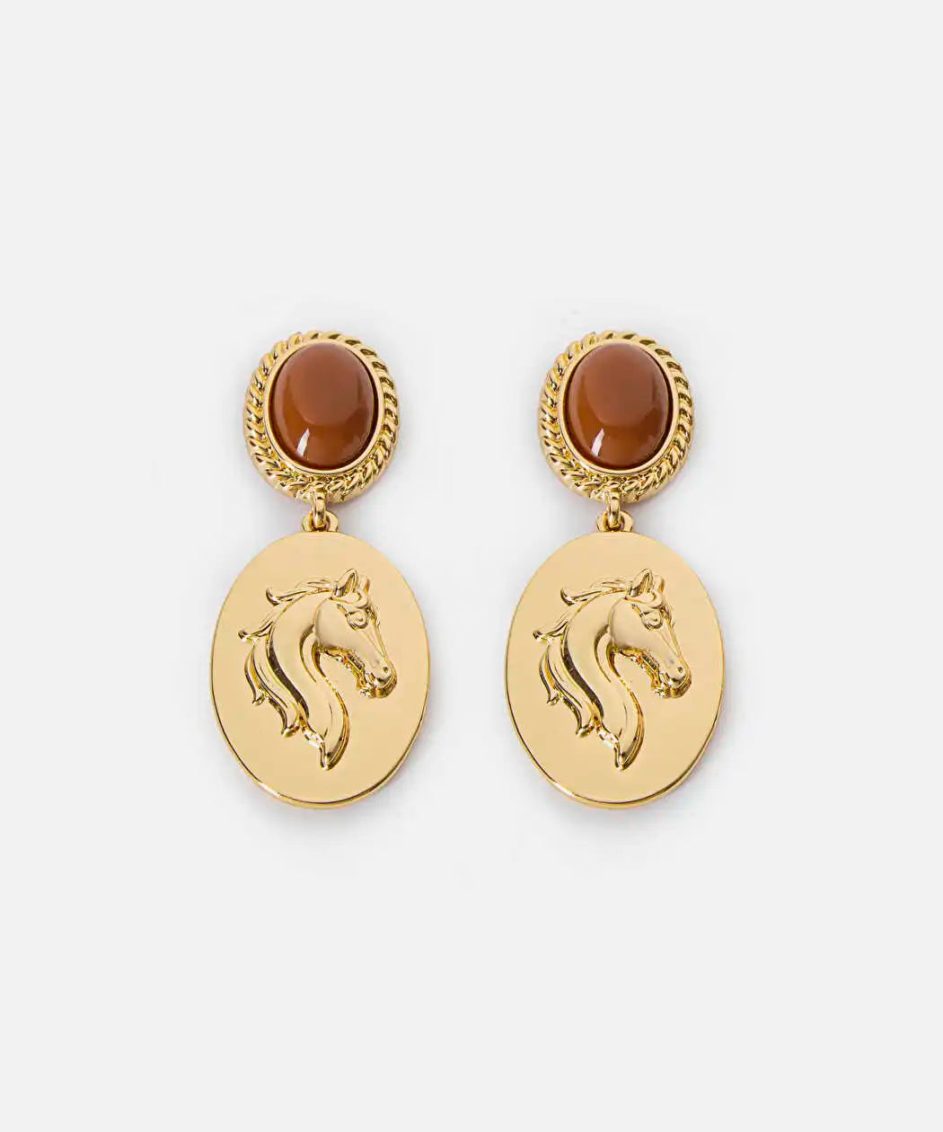 Altın At Figürlü Sallantılı Küpe Iw6260068052265 | Ipekyol