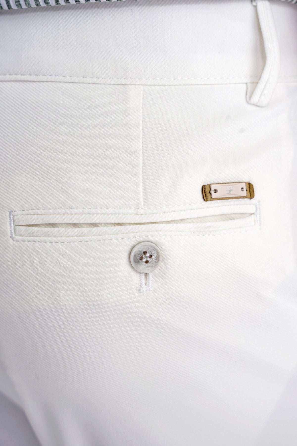 Comfort Fit Rahat Kalıp Yan Cep Pamuklu Dokulu Ekru Pantolon P 1219