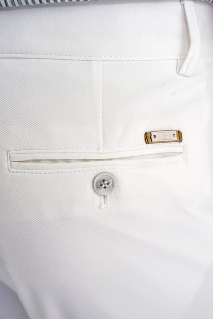 Comfort Fit Rahat Kalıp Yan Cep Pamuklu Dokulu Ekru Pantolon P 1219