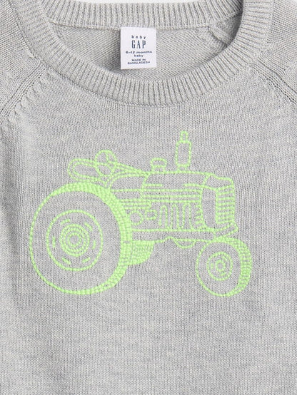Gri Grafik Sweatshirt Eşofman Seti