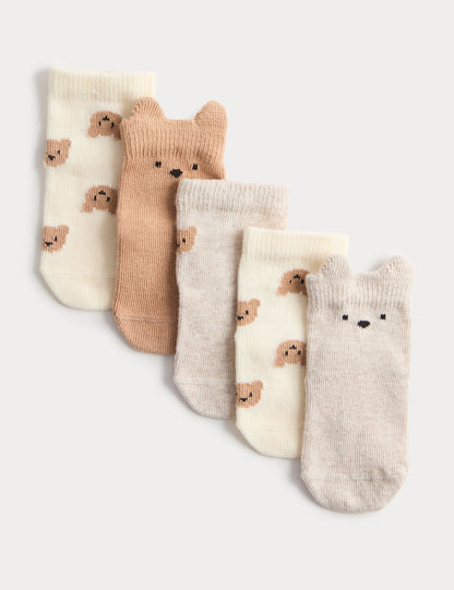 5’li Pamuk Karışımlı Spencer Bear Bebek Çorap Seti