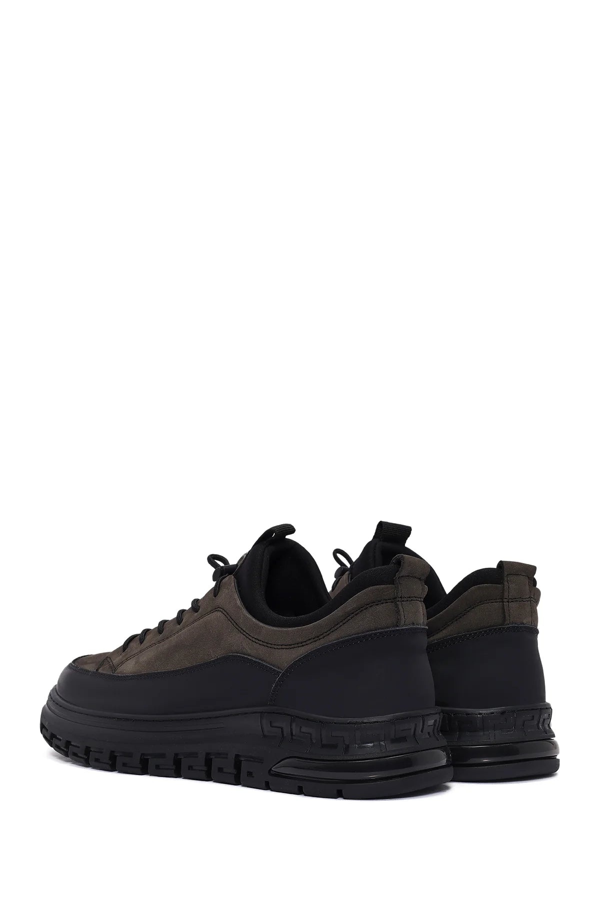 Erkek Gri Bağcıklı Nubuk Deri Sneaker