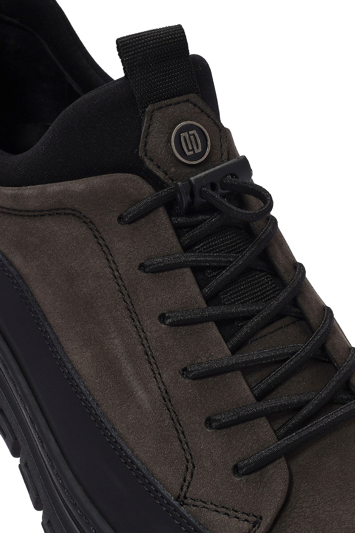 Erkek Gri Bağcıklı Nubuk Deri Sneaker