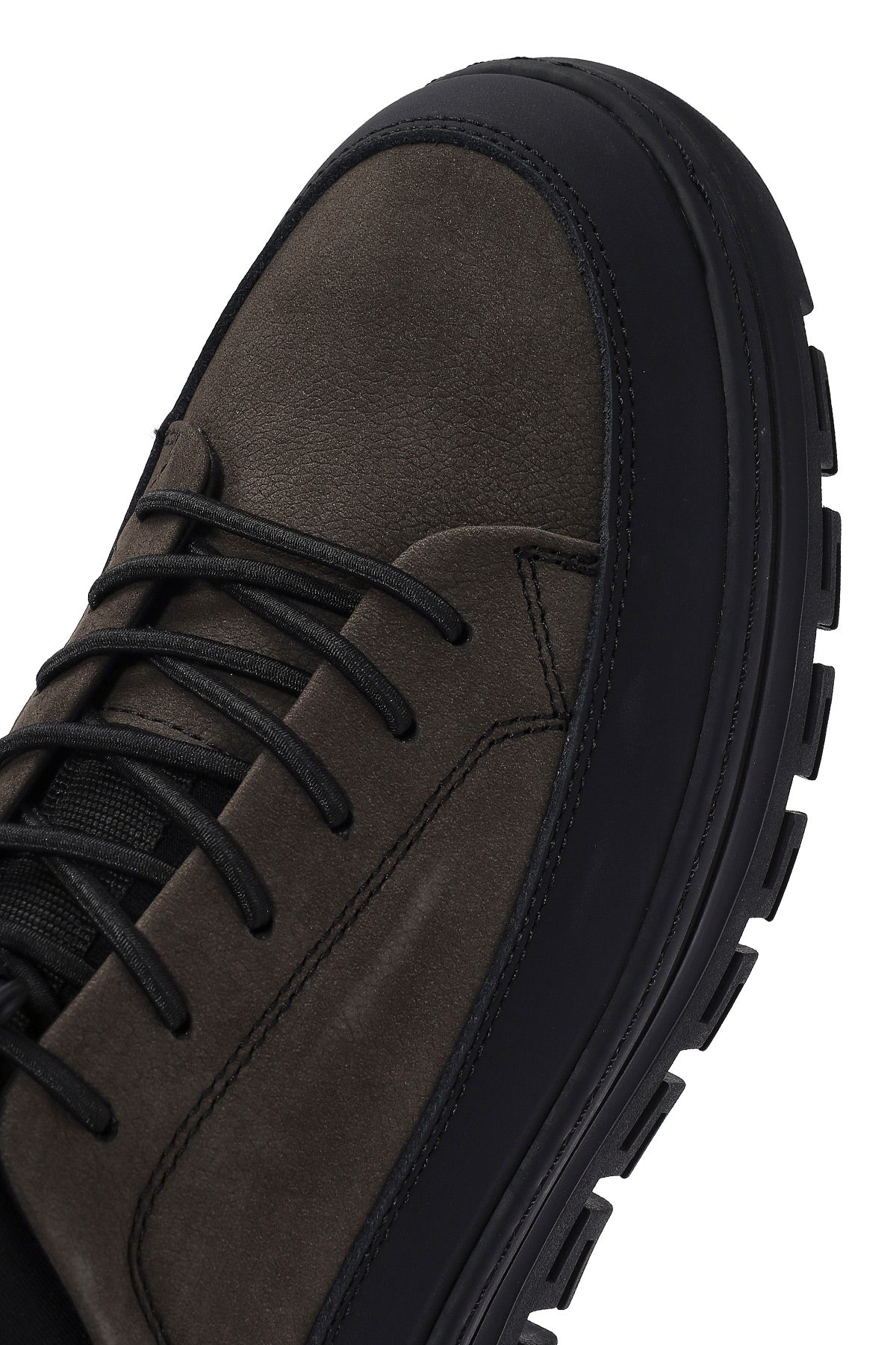 Erkek Gri Bağcıklı Nubuk Deri Sneaker