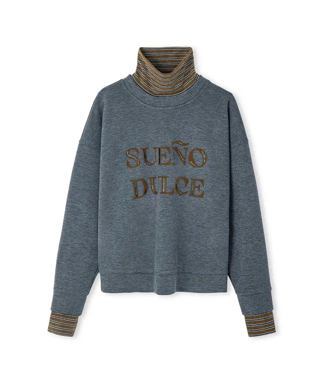 Gri Çift Parça Görünüm Işlemeli Sweatshirt Iw6260091121126 | Ipekyol