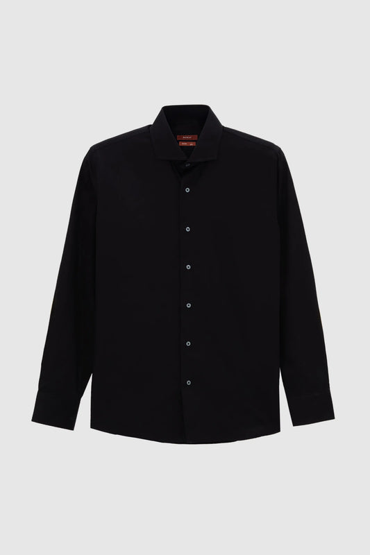 Damat Slim Fit Siyah Düz Nano Care Gömlek