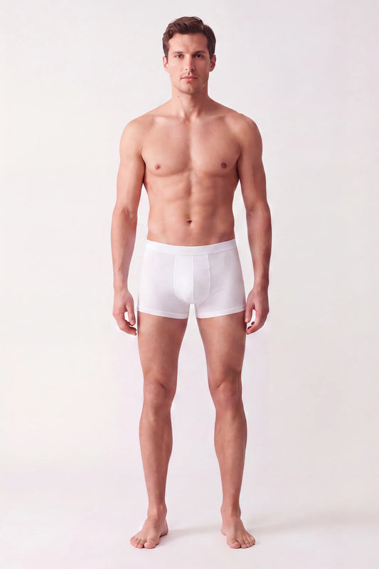 Damat Beyaz Pamuklu Premium Boxer