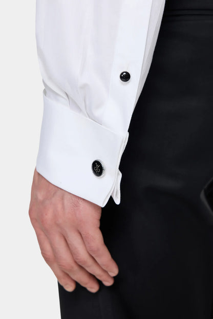 Damat Slim Fit Beyaz Düz Smokin Gömlek