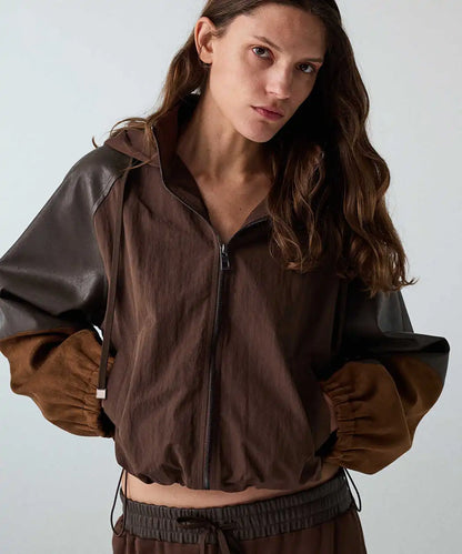 Kahverengi Kumaş Mix Colorblock Mont Iw6260012418074 | Ipekyol