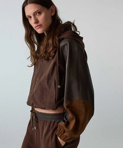 Kahverengi Kumaş Mix Colorblock Mont Iw6260012418074 | Ipekyol