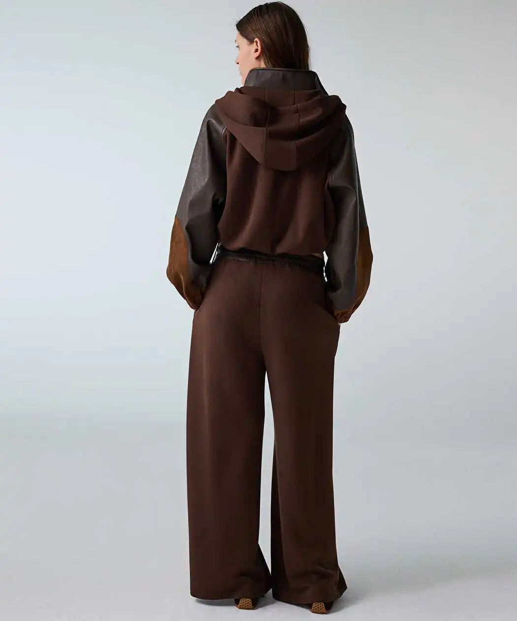Kahverengi Kumaş Mix Colorblock Mont Iw6260012418074 | Ipekyol
