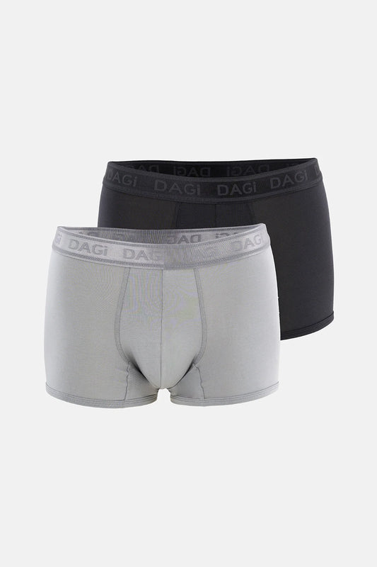 Antrasit-gri 2'li Düz Micro Modal Boxer