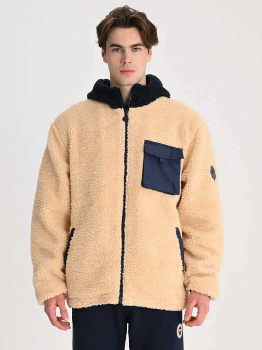 Fenerbahçe Taş Tribün Cep Detaylı Erkek Peluş Sweatshirt