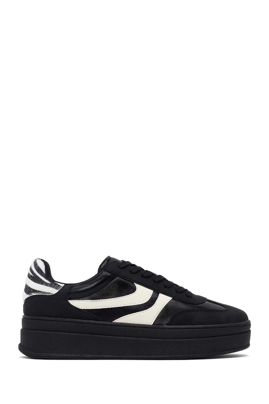 Kadın Siyah Bağcıklı Kalın Tabanlı Sneaker
