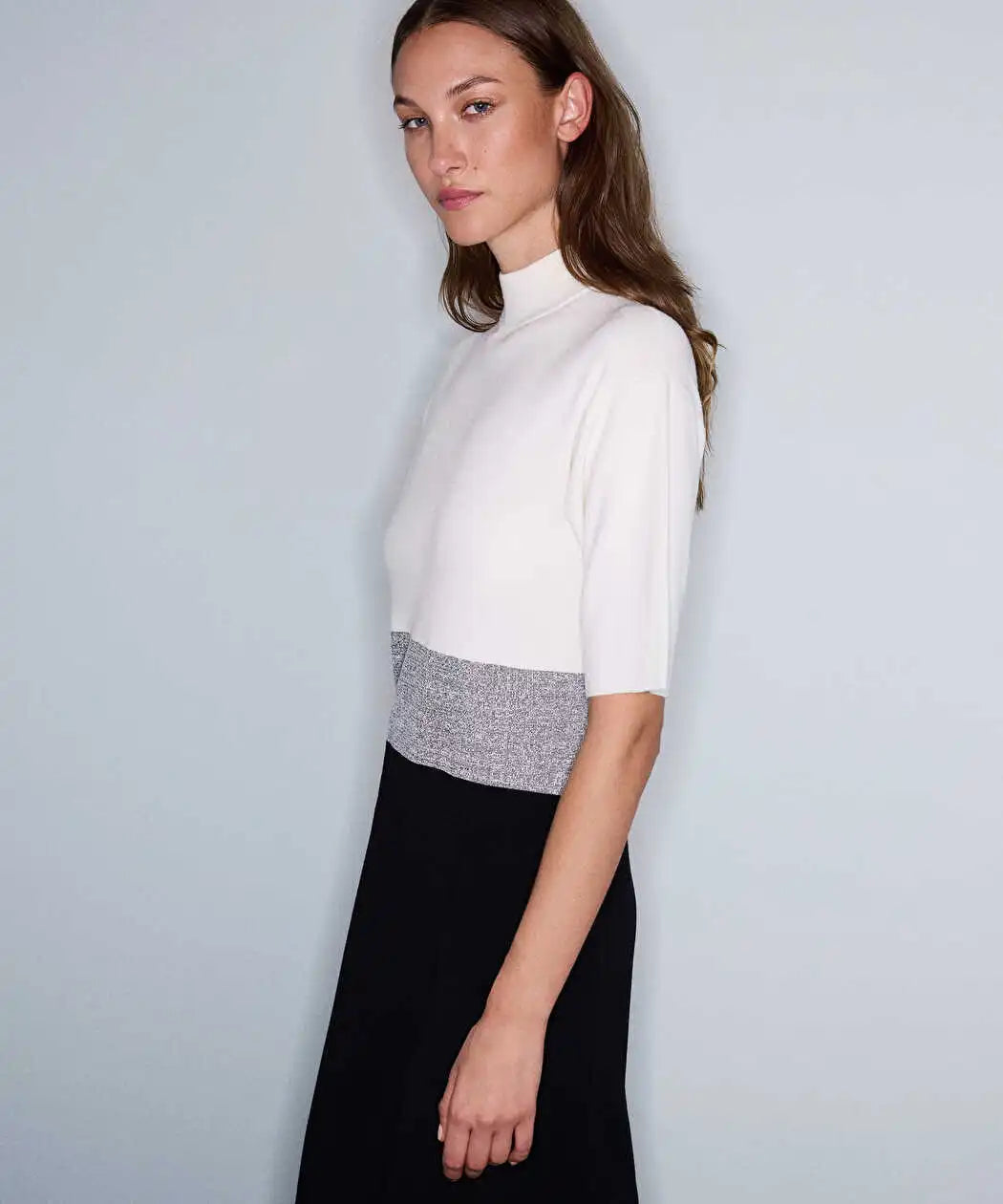 Ekru Colorblock Triko Elbise Iw6260002213018 | Ipekyol