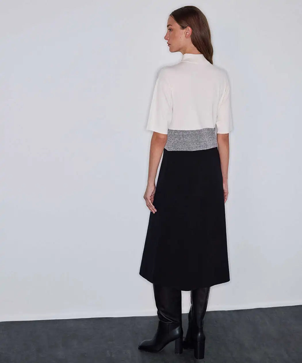 Ekru Colorblock Triko Elbise Iw6260002213018 | Ipekyol