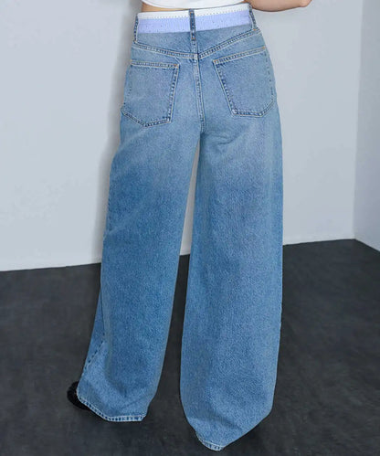 Mavi Kontrast Bel Wide Leg Jean Pantolon Iw6260018037629 | Ipekyol