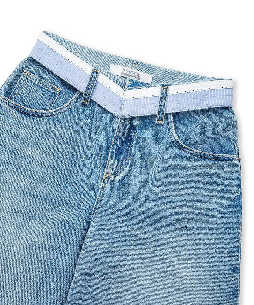 Mavi Kontrast Bel Wide Leg Jean Pantolon Iw6260018037629 | Ipekyol