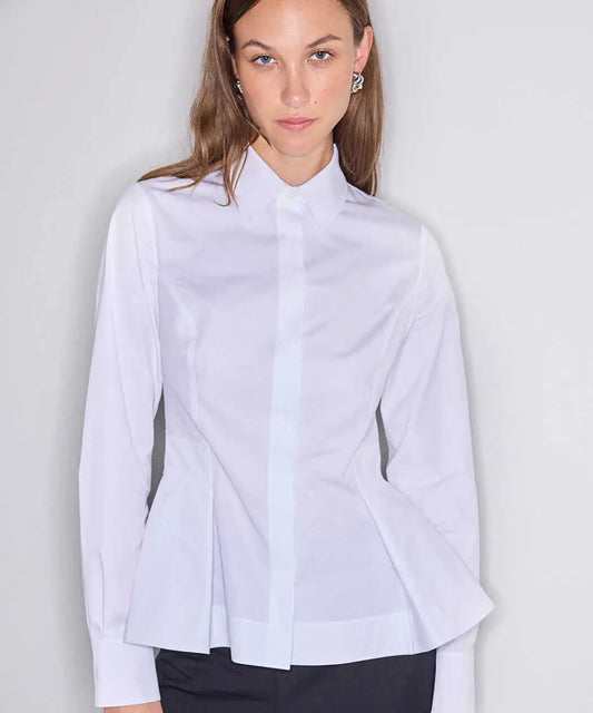Beyaz Poplin Peplum Gömlek Iw6260025183002 | Ipekyol