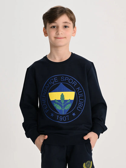 Fenerbahçe Lacivert Tribün Yüksek Armalı Çocuk Sweatshirt