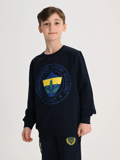 Fenerbahçe Lacivert Tribün Yüksek Armalı Çocuk Sweatshirt