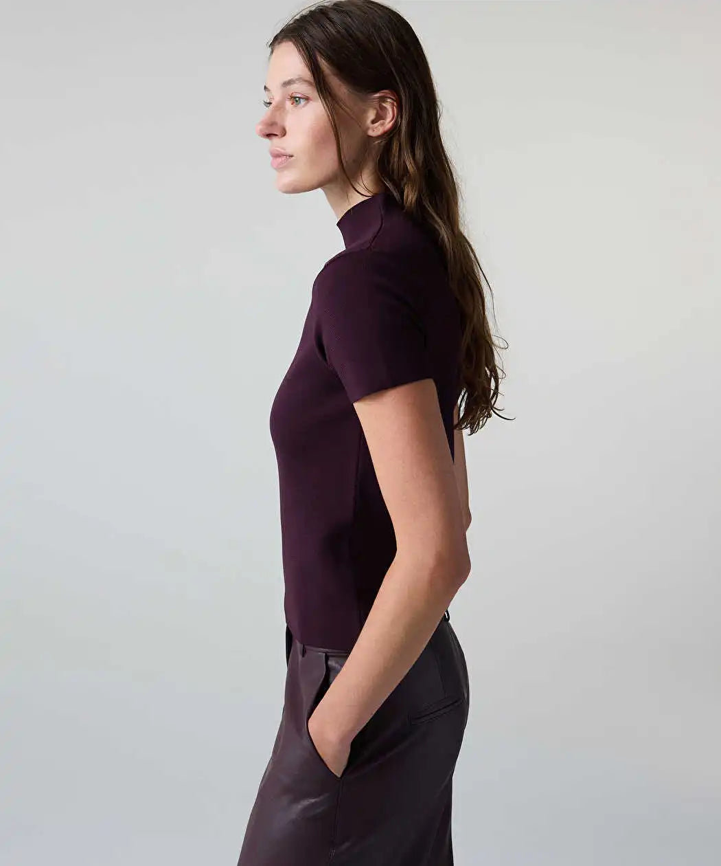 Mor Dik Yaka Basic Triko Iw6260050209008 | Ipekyol