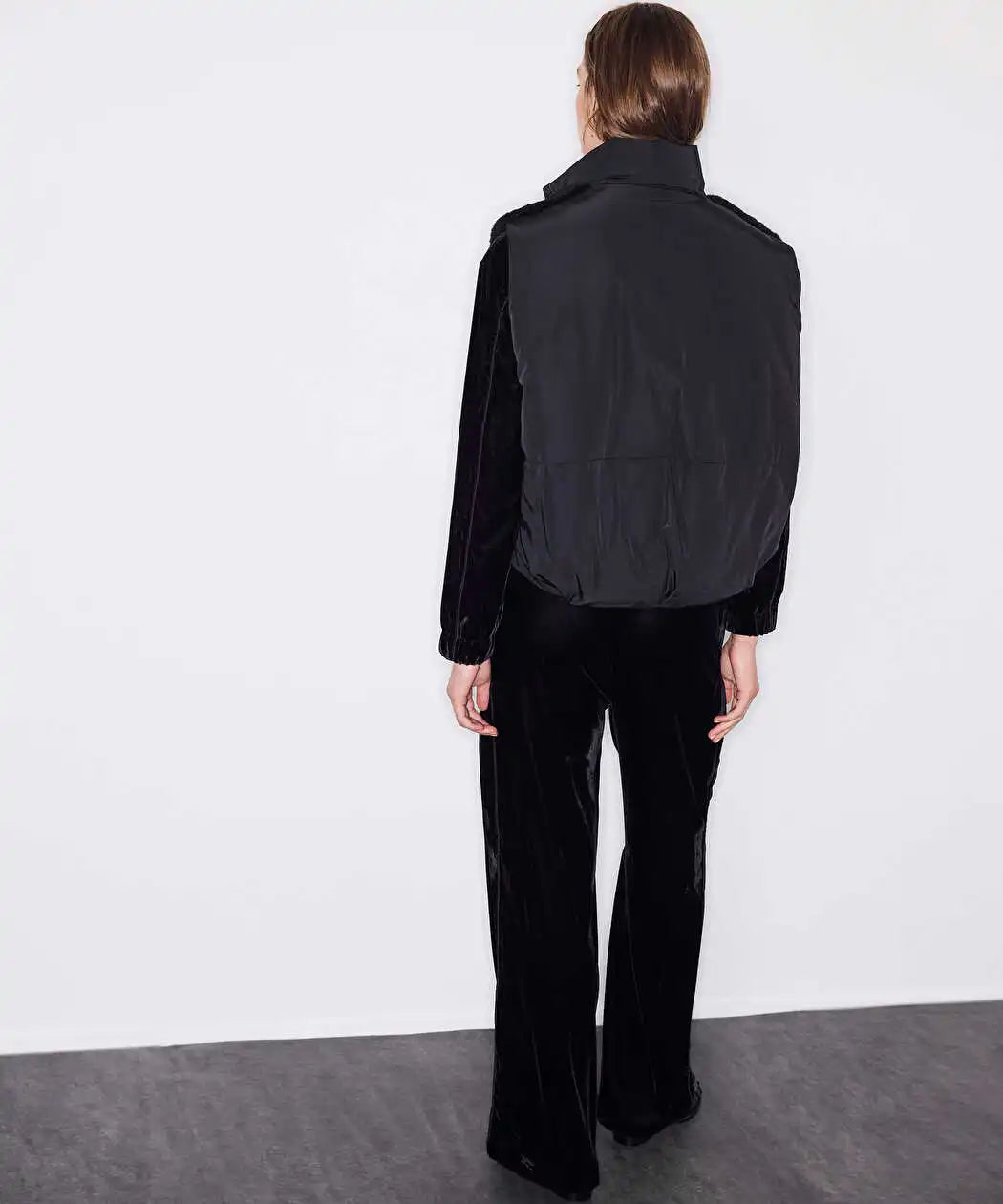 Siyah Kumaş Mix Bomber Yelek Iw6260007113001 | Ipekyol