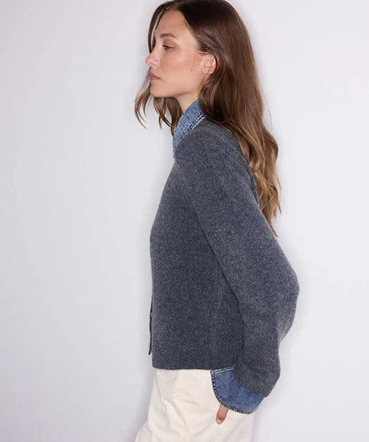 Gri Çift Parça Görünüm Denim Mix Triko Iw6260050193126 | Ipekyol