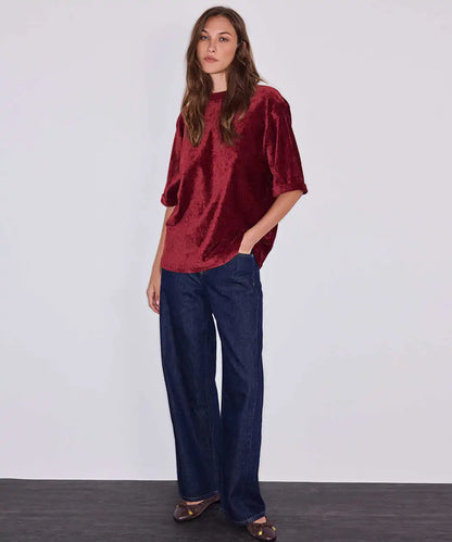 Bordo Kadife Tişört Iw6260070191049 | Ipekyol