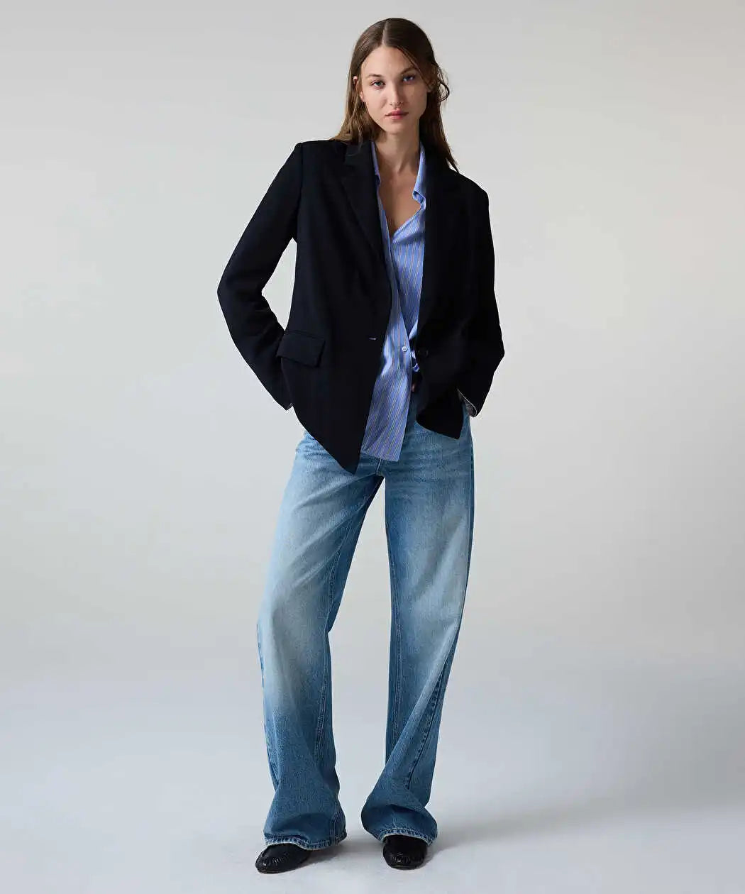 Siyah Vatkalı Uzun Blazer Iw6260005125001 | Ipekyol