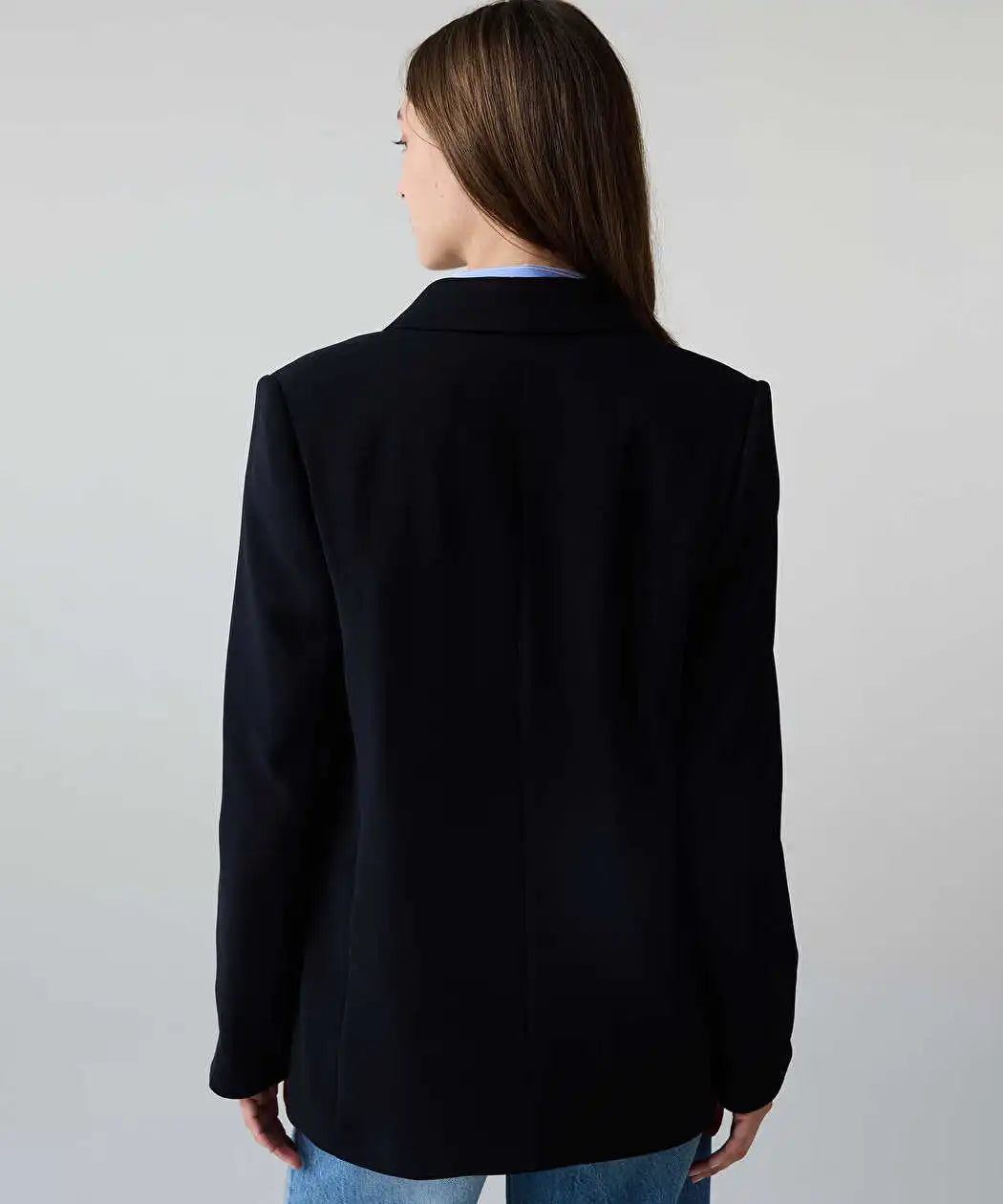 Siyah Vatkalı Uzun Blazer Iw6260005125001 | Ipekyol