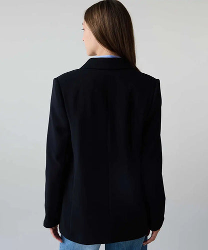 Siyah Vatkalı Uzun Blazer Iw6260005125001 | Ipekyol