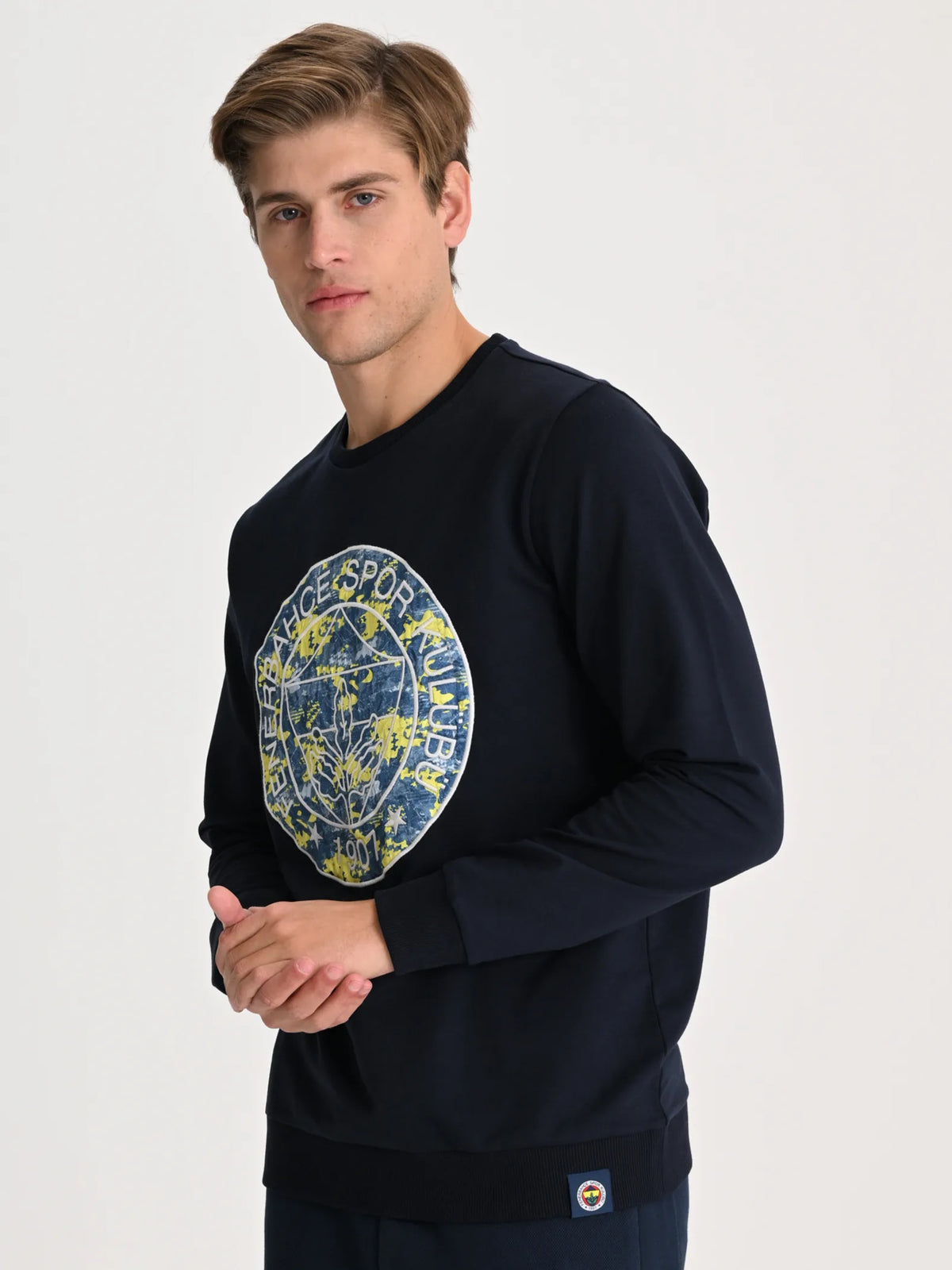Fenerbahçe Lacivert Tribün Kamuflaj Logolu Erkek Sweatshirt
