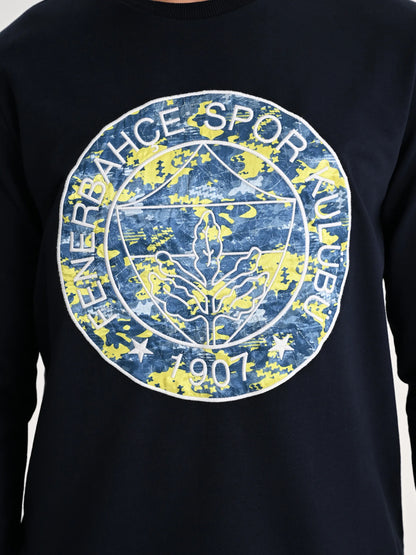 Fenerbahçe Lacivert Tribün Kamuflaj Logolu Erkek Sweatshirt