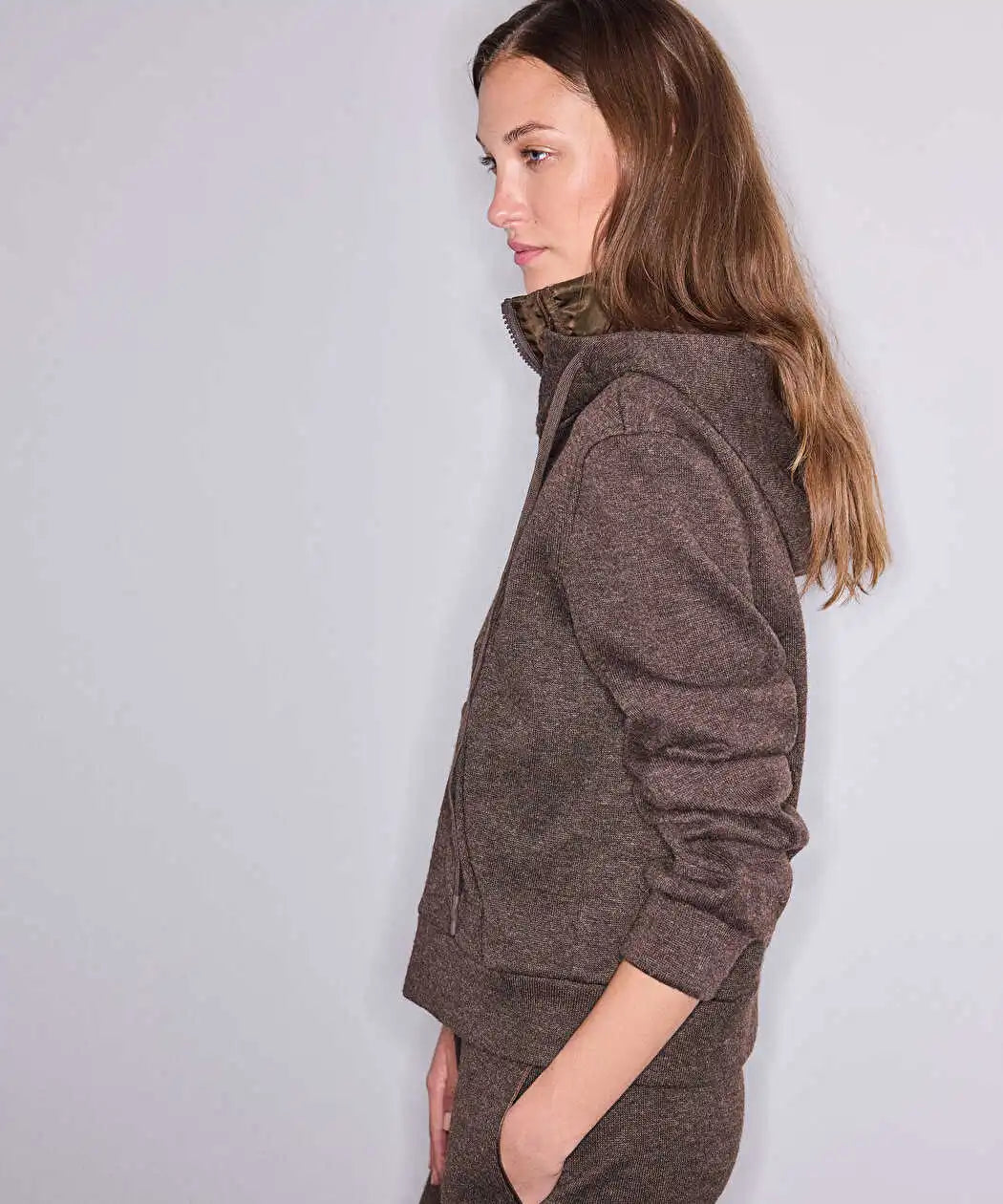 Kahverengi Çift Parça Görünüm Sweatshirt Iw6260091128074 | Ipekyol