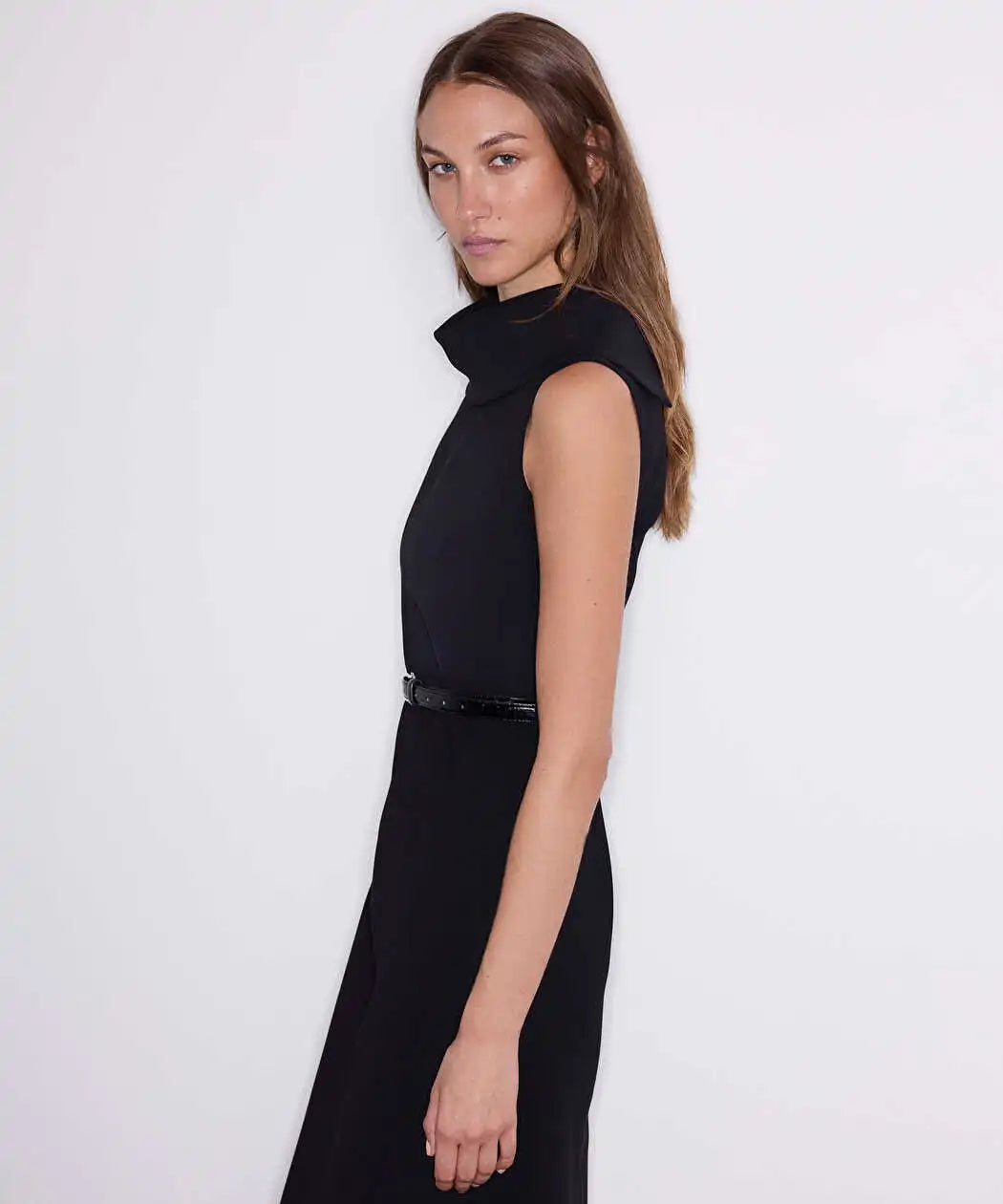 Siyah Kemerli Midi Elbise Iw6260002214001 | Ipekyol