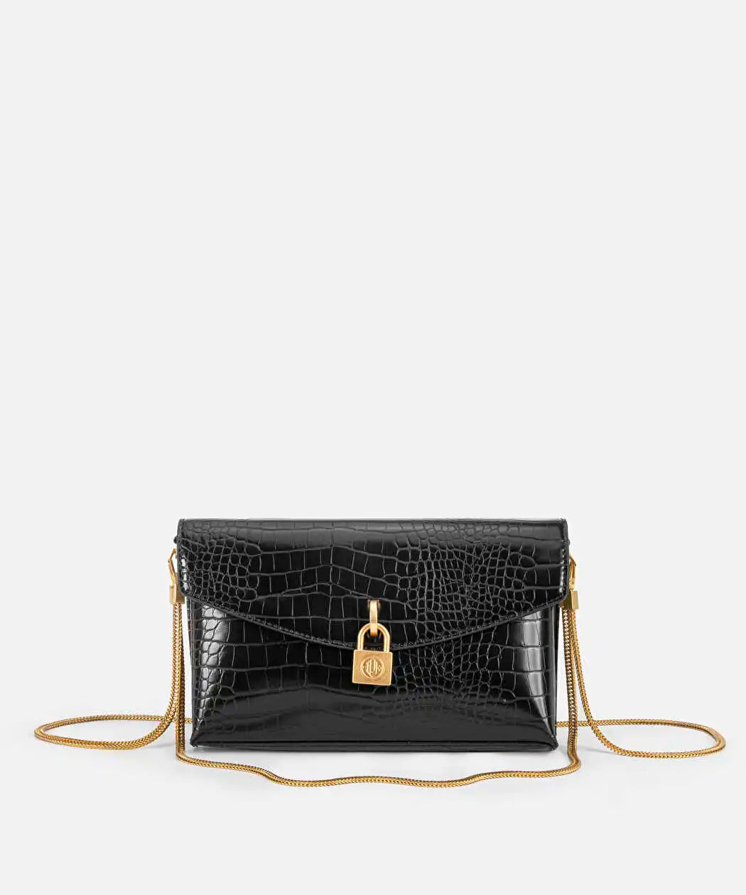 Siyah Kapaklı Timsah Derisi Görünümlü Clutch Iw6260121002001 | Ipekyol