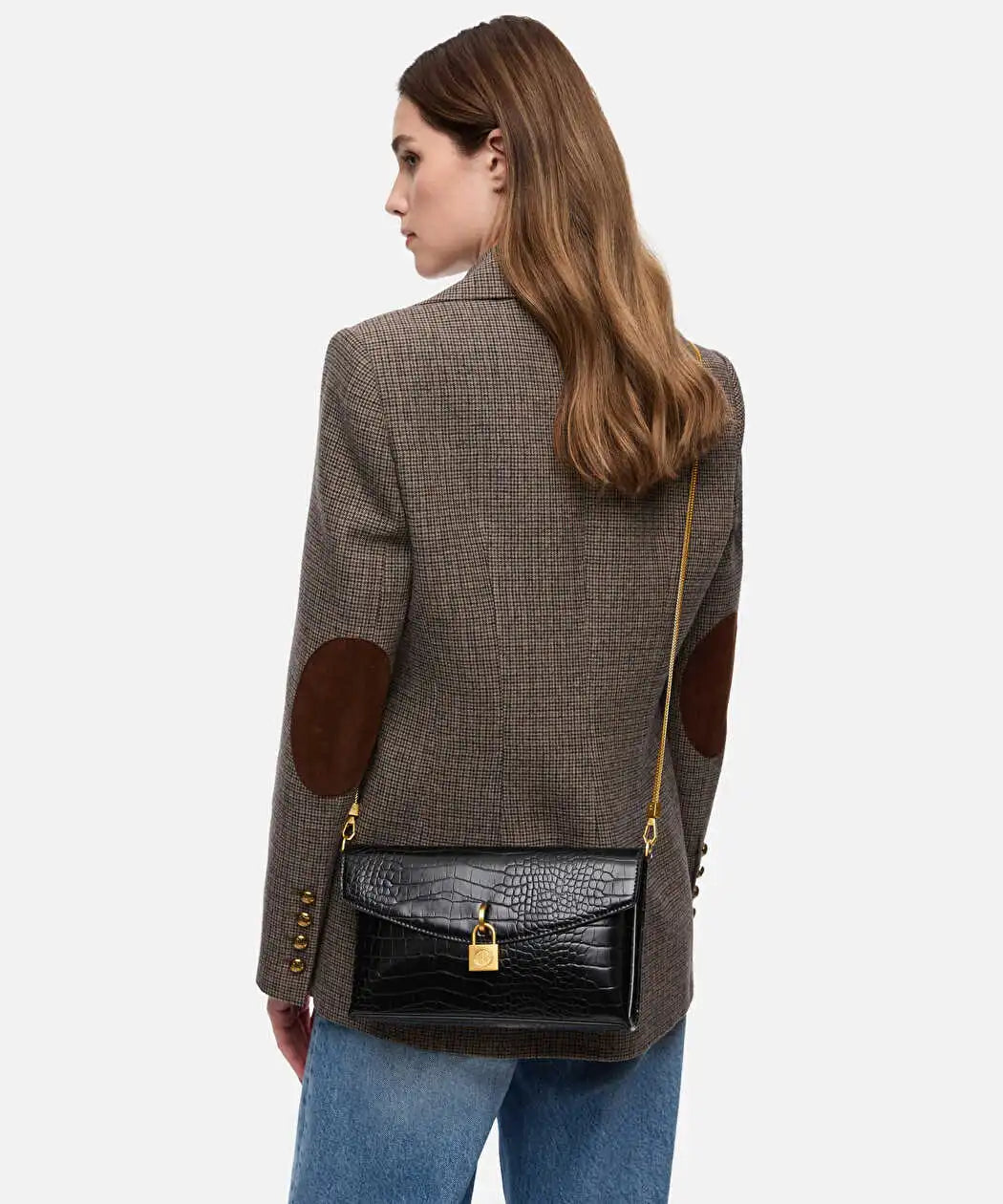 Siyah Kapaklı Timsah Derisi Görünümlü Clutch Iw6260121002001 | Ipekyol