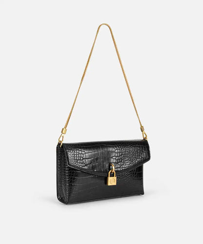 Siyah Kapaklı Timsah Derisi Görünümlü Clutch Iw6260121002001 | Ipekyol