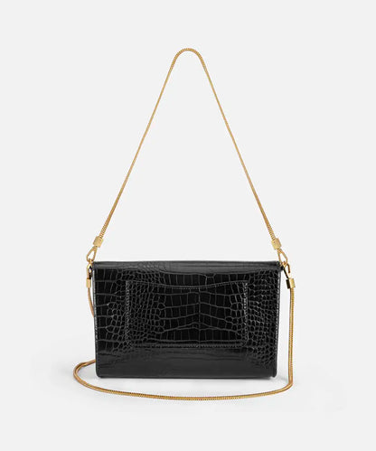 Siyah Kapaklı Timsah Derisi Görünümlü Clutch Iw6260121002001 | Ipekyol