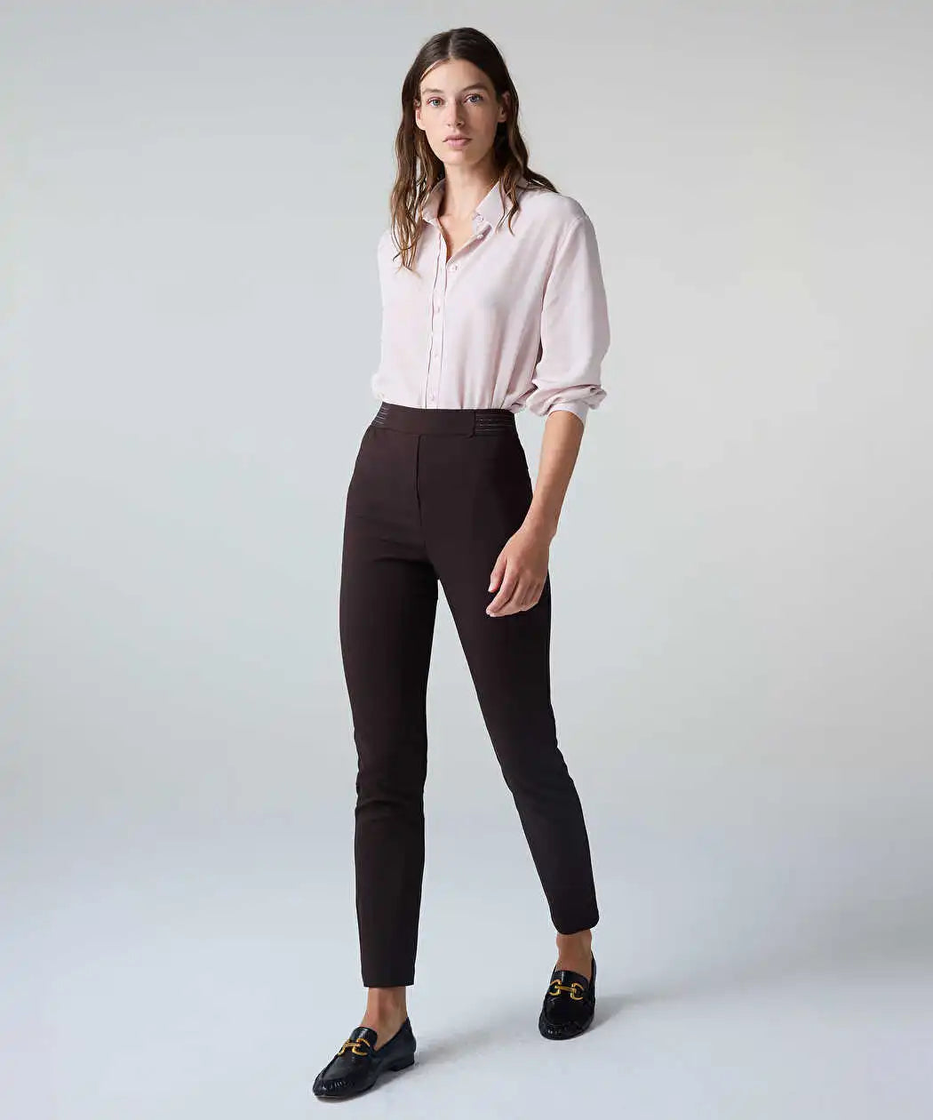 Kahverengi Lurex Bel Skinny Fit Pantolon Iw6260003263074 | Ipekyol