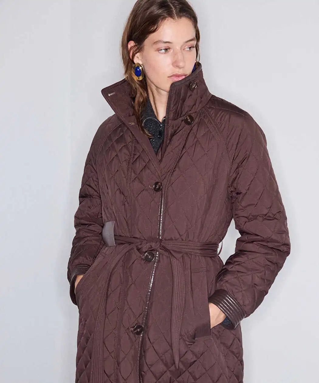 Natürel Kuşaklı Kapitone Mont Iw6260012153ad6 | Ipekyol