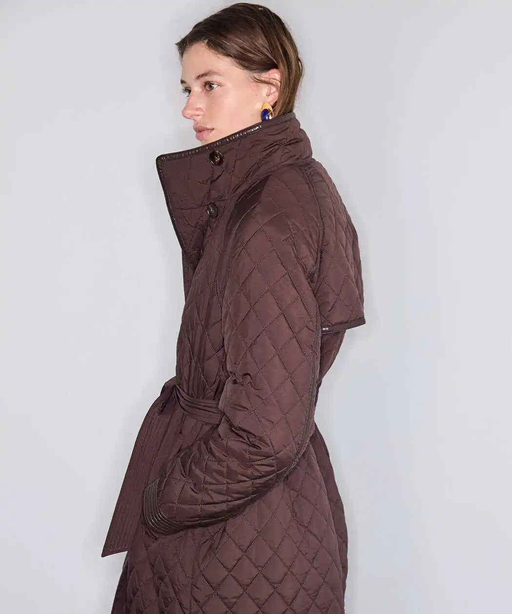 Natürel Kuşaklı Kapitone Mont Iw6260012153ad6 | Ipekyol